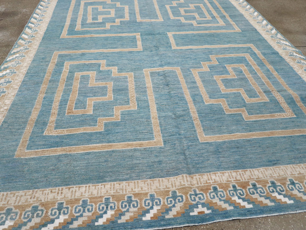 African Tuareg Inspired Modern East Turkestan Khotan Room Size Carpet, No.32160 - Staging