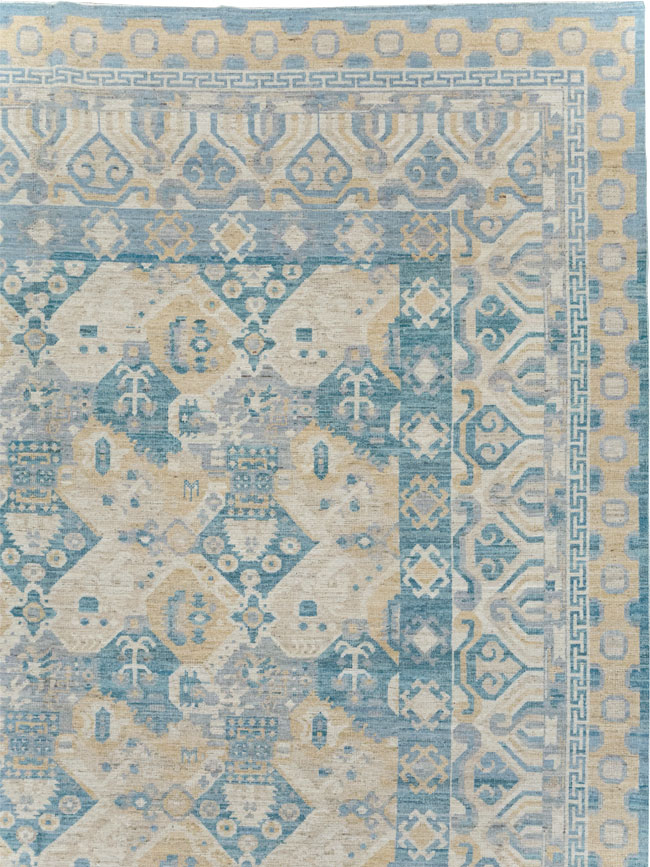 Modern East Turkestan Khotan Room Size Carpet, No.32161 - Staging