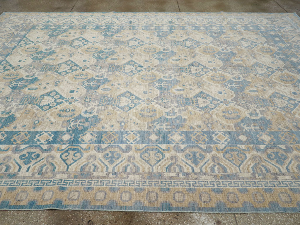 Modern East Turkestan Khotan Room Size Carpet, No.32161 - Staging