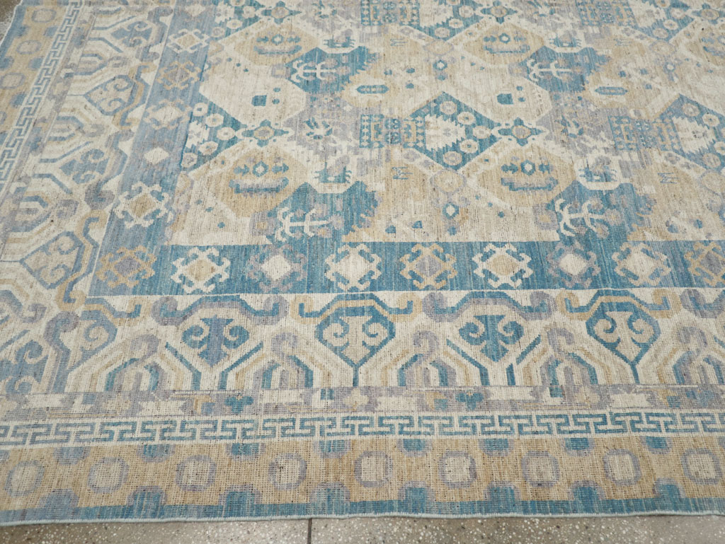 Modern East Turkestan Khotan Room Size Carpet, No.32161 - Staging