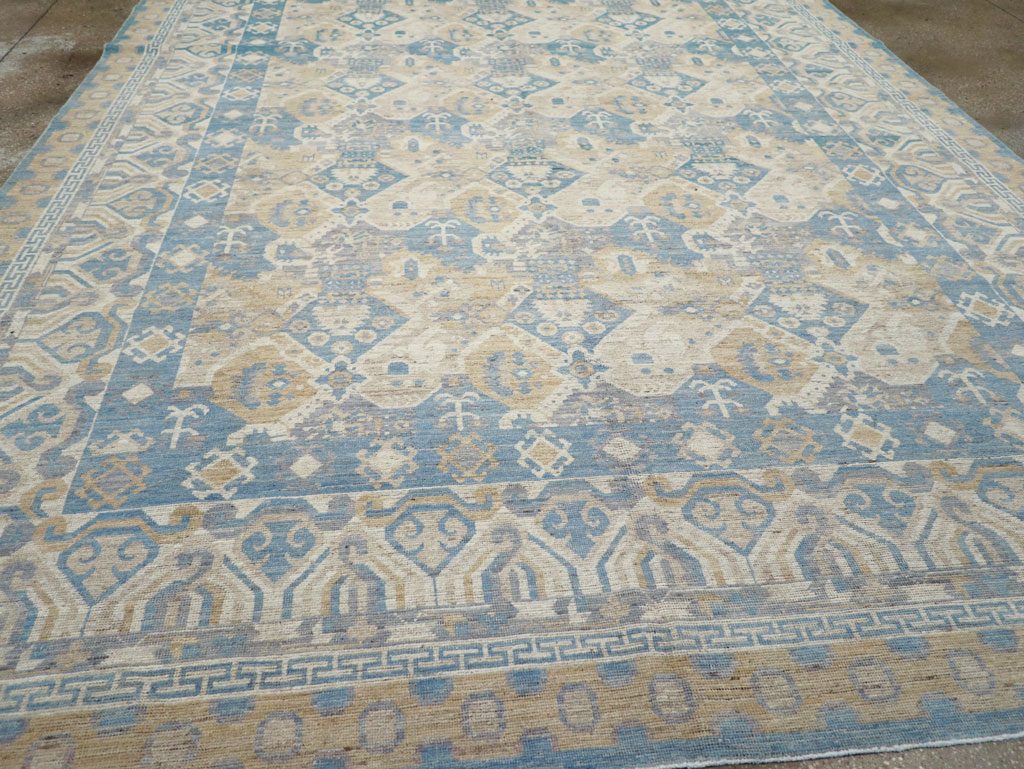 Modern East Turkestan Khotan Room Size Carpet, No.32161 - Staging