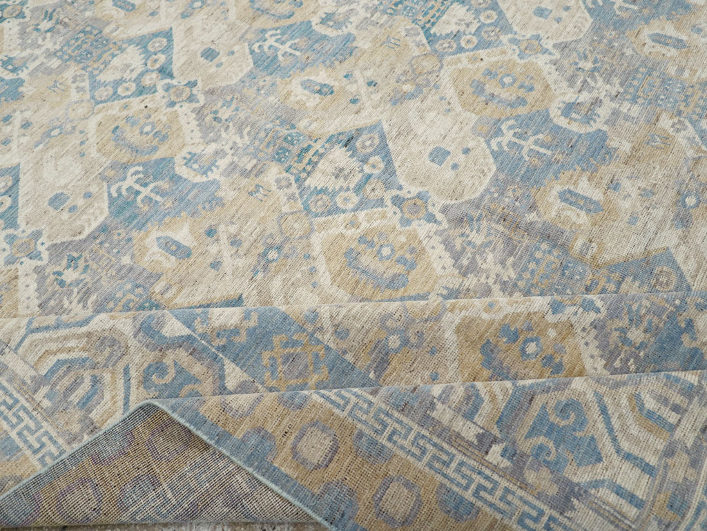 Modern East Turkestan Khotan Room Size Carpet, No.32161 - Staging