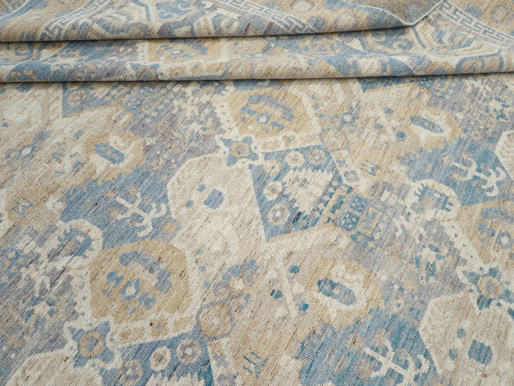 Modern East Turkestan Khotan Room Size Carpet, No.32161 - Staging