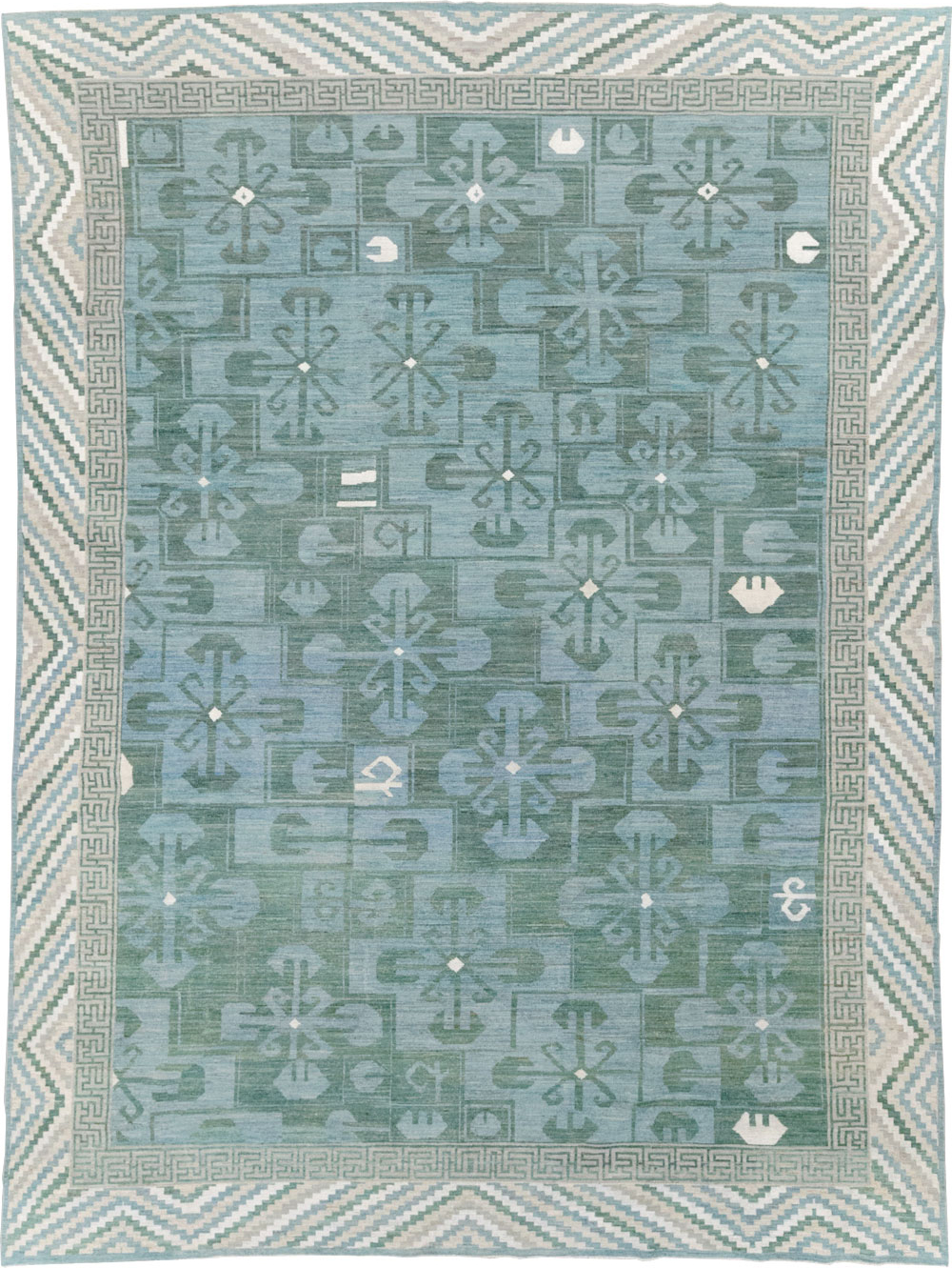 Modern East Turkestan Khotan Room Size Carpet, No.32162 - Staging