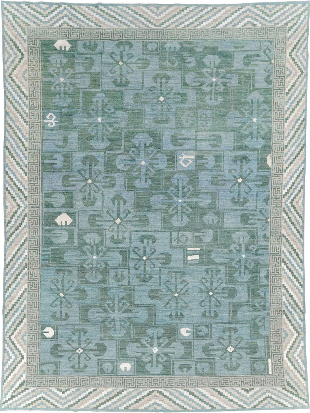 Modern East Turkestan Khotan Room Size Carpet, No.32162 - Staging