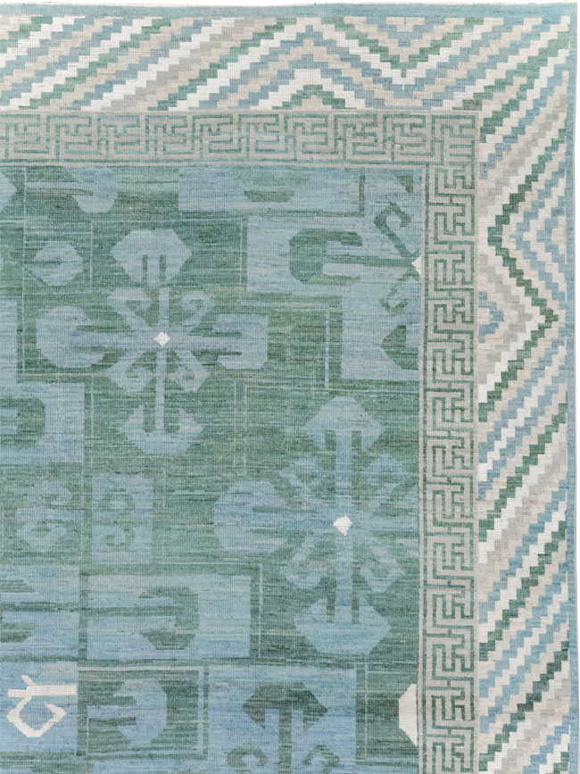 Modern East Turkestan Khotan Room Size Carpet, No.32162 - Staging