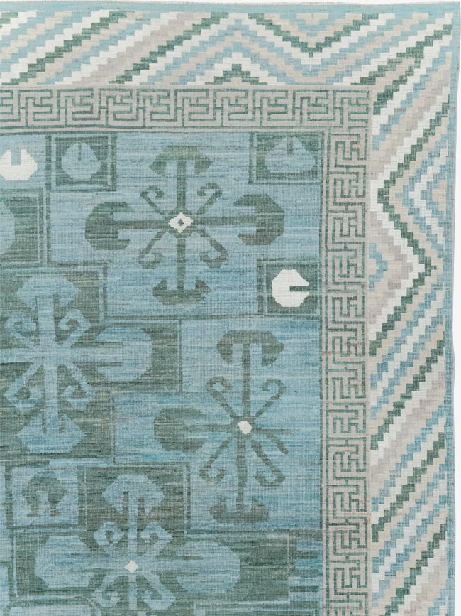 Modern East Turkestan Khotan Room Size Carpet, No.32162 - Staging