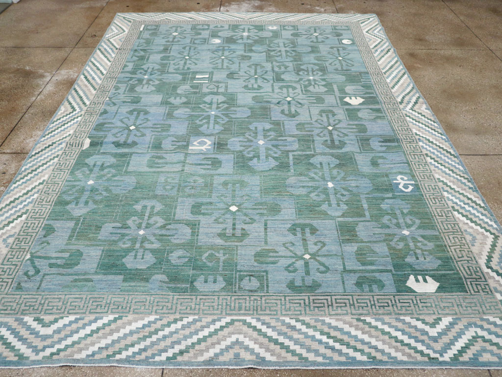 Modern East Turkestan Khotan Room Size Carpet, No.32162 - Staging