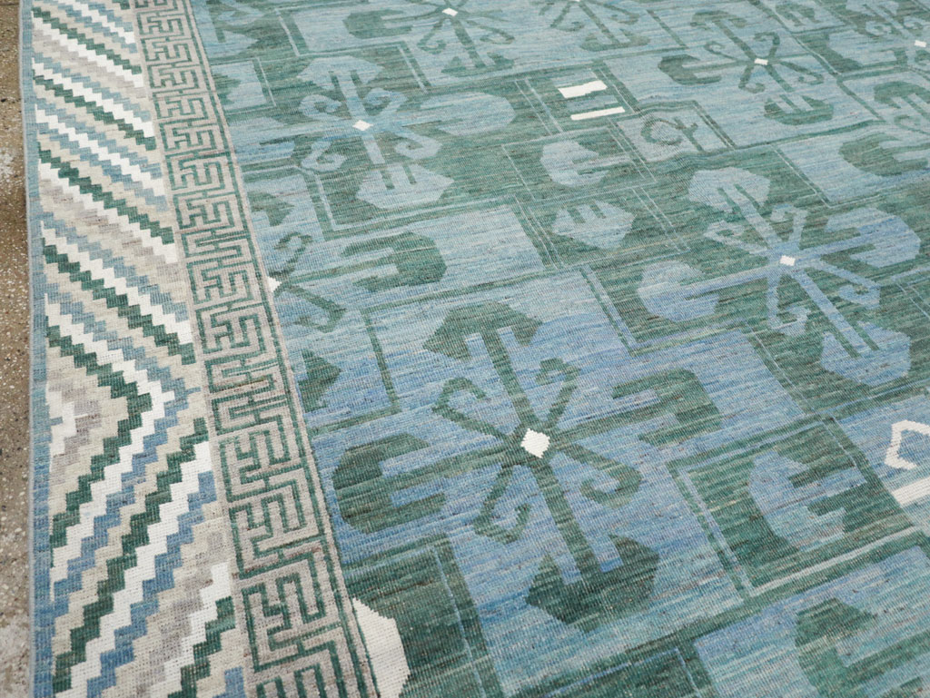 Modern East Turkestan Khotan Room Size Carpet, No.32162 - Staging