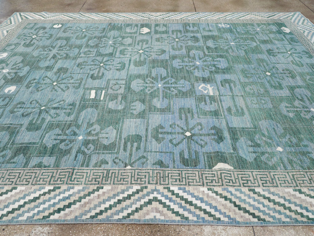 Modern East Turkestan Khotan Room Size Carpet, No.32162 - Staging