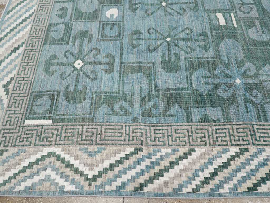 Modern East Turkestan Khotan Room Size Carpet, No.32162 - Staging