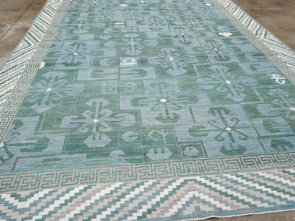 Modern East Turkestan Khotan Room Size Carpet, No.32162 - Staging