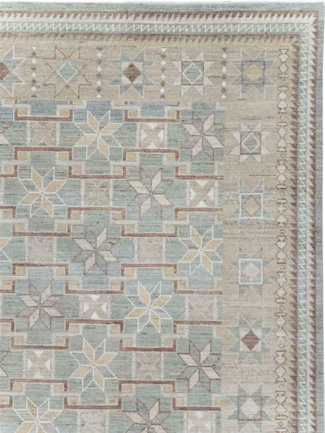 Modern East Turkestan Khotan Room Size Carpet, No.32164 - Staging