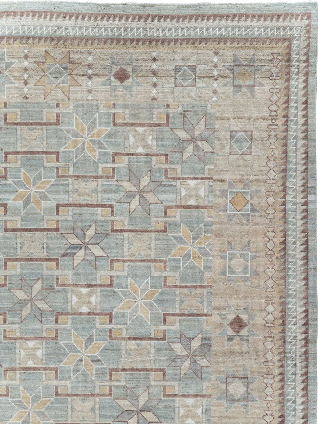 Modern East Turkestan Khotan Room Size Carpet, No.32164 - Staging