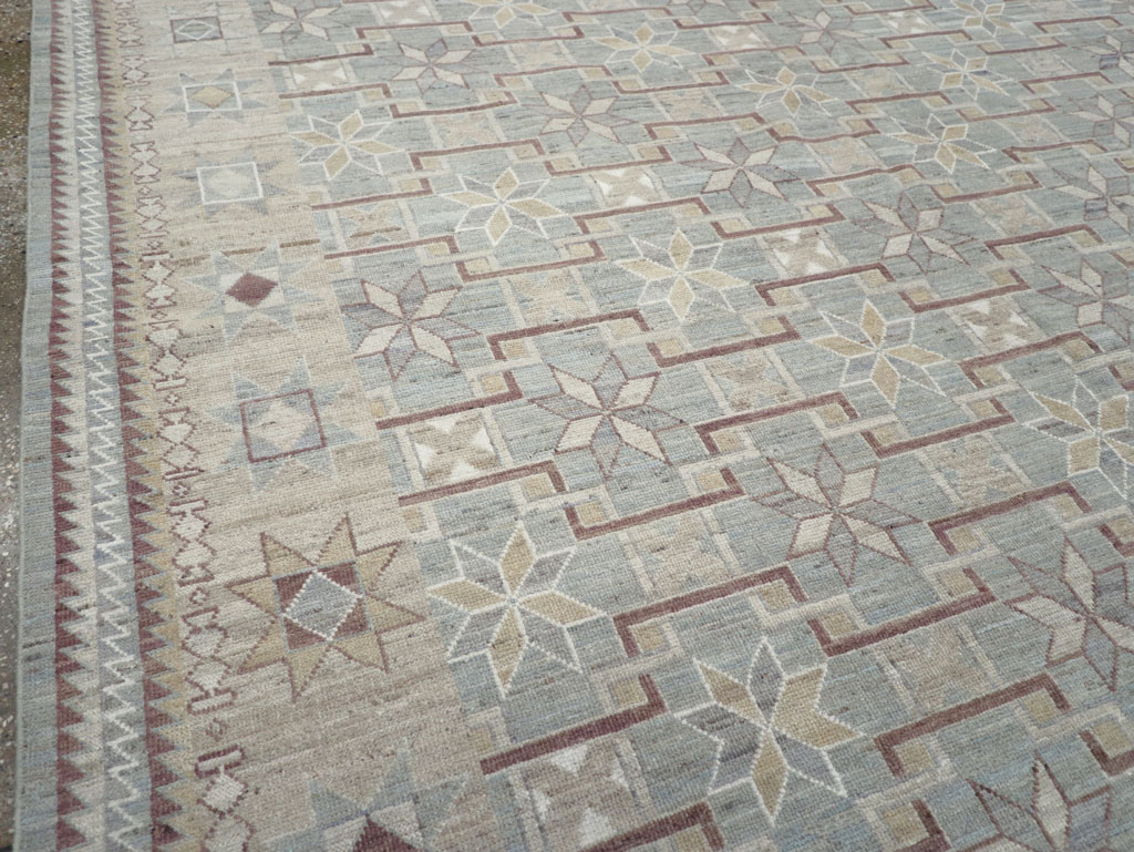 Modern East Turkestan Khotan Room Size Carpet, No.32164 - Staging