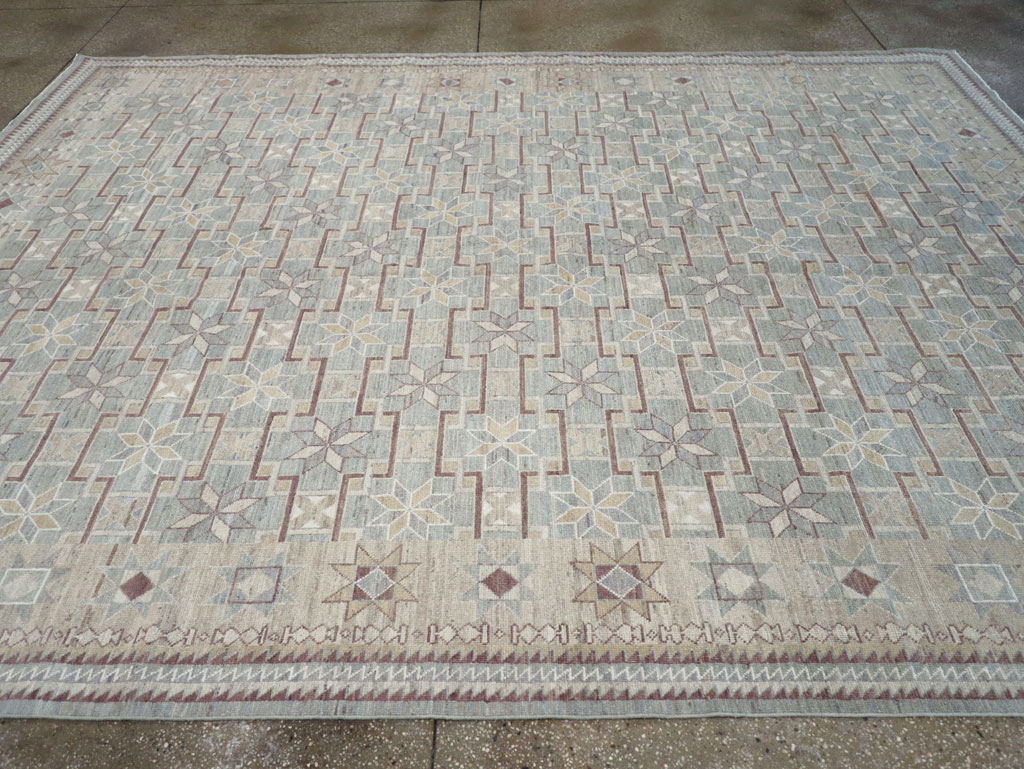Modern East Turkestan Khotan Room Size Carpet, No.32164 - Staging