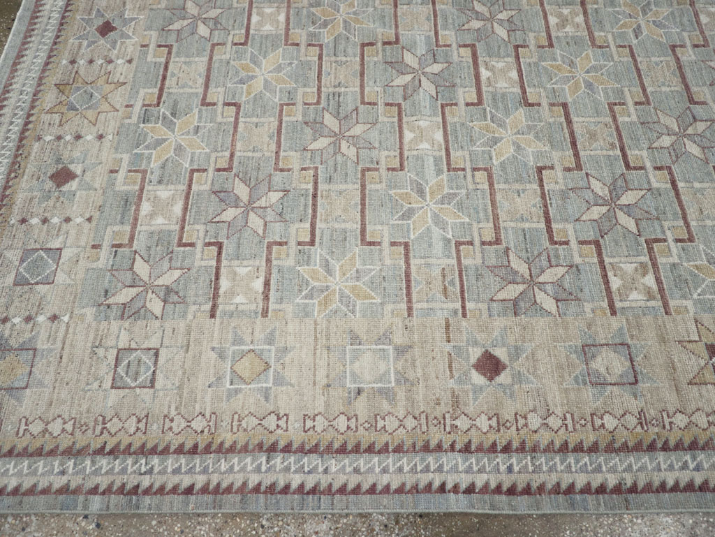 Modern East Turkestan Khotan Room Size Carpet, No.32164 - Staging