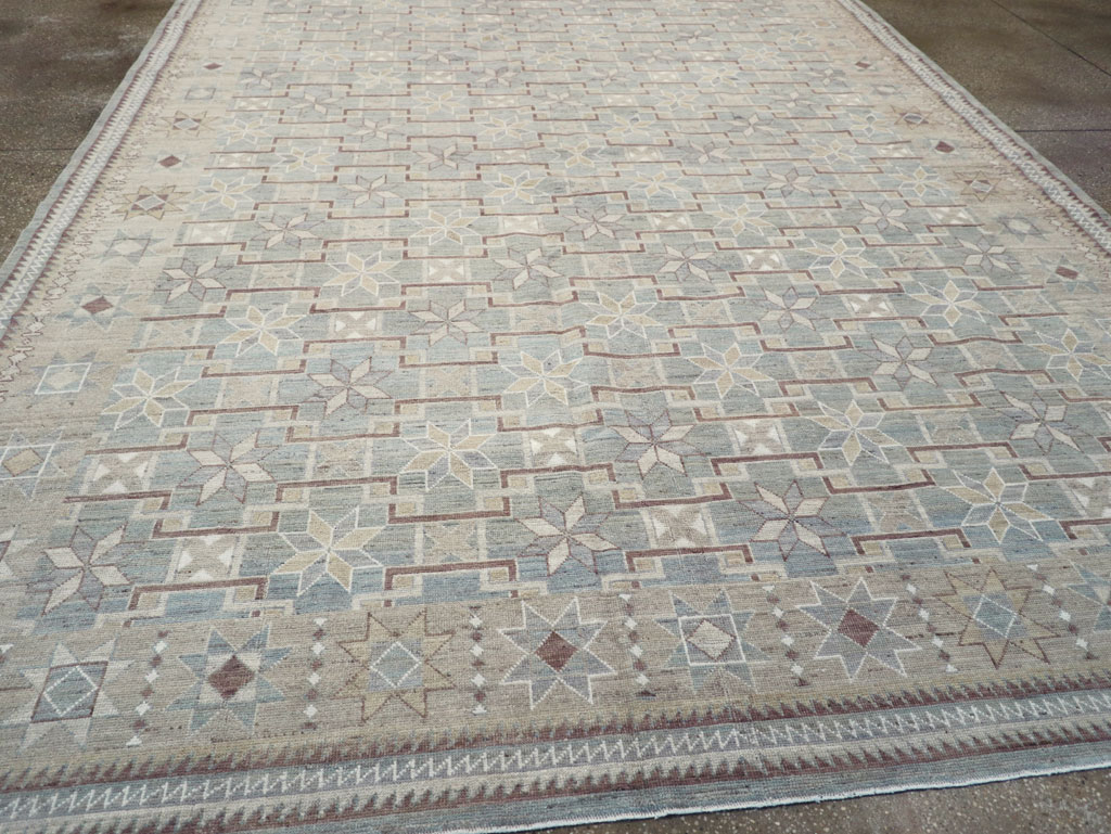 Modern East Turkestan Khotan Room Size Carpet, No.32164 - Staging