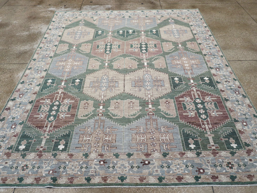 Modern East Turkestan Khotan Small Room Size Carpet, No.32165 - Staging