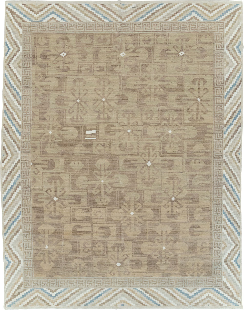 Modern East Turkestan Khotan Room Size Carpet, No.32168 - Staging