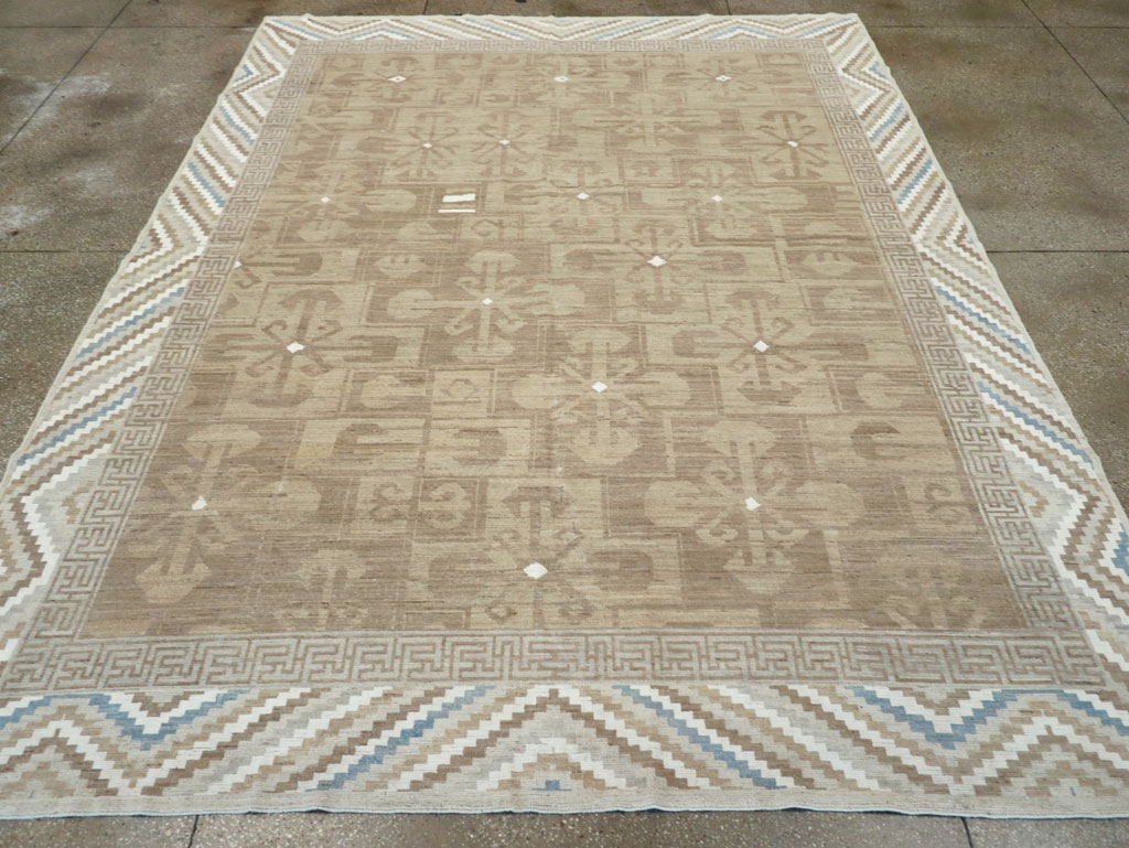 Modern East Turkestan Khotan Room Size Carpet, No.32168 - Staging