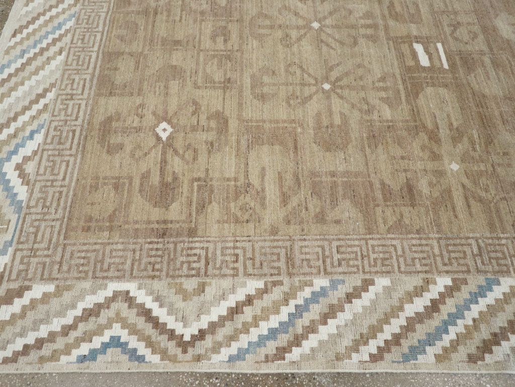 Modern East Turkestan Khotan Room Size Carpet, No.32168 - Staging