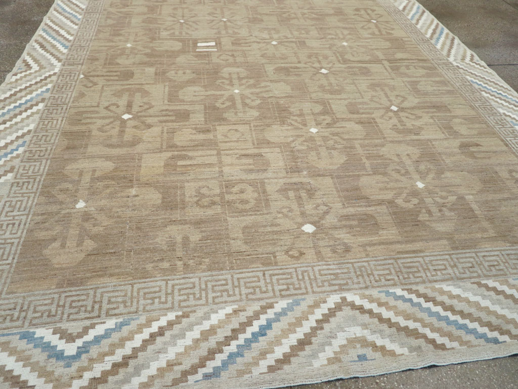 Modern East Turkestan Khotan Room Size Carpet, No.32168 - Staging