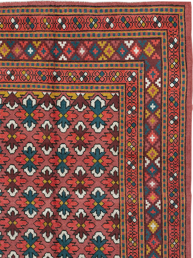Vintage East Turkestan Samarkand Room Size Carpet, No.32170 - Staging
