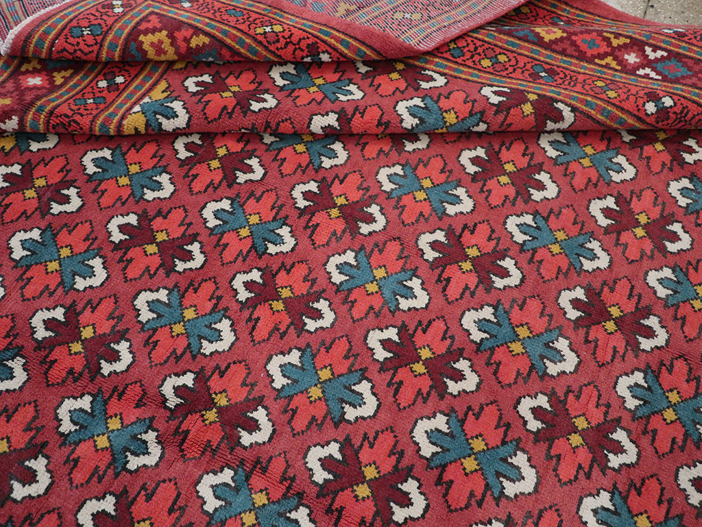 Vintage East Turkestan Samarkand Room Size Carpet, No.32170 - Staging