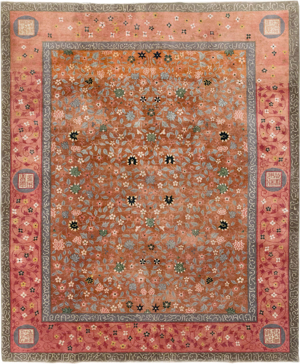 Vintage Mongolian Small Room Size Carpet, No.32172 - Staging
