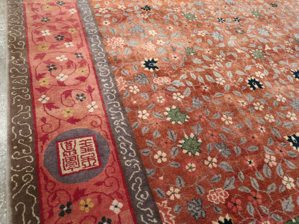 Vintage Mongolian Small Room Size Carpet, No.32172 - Staging