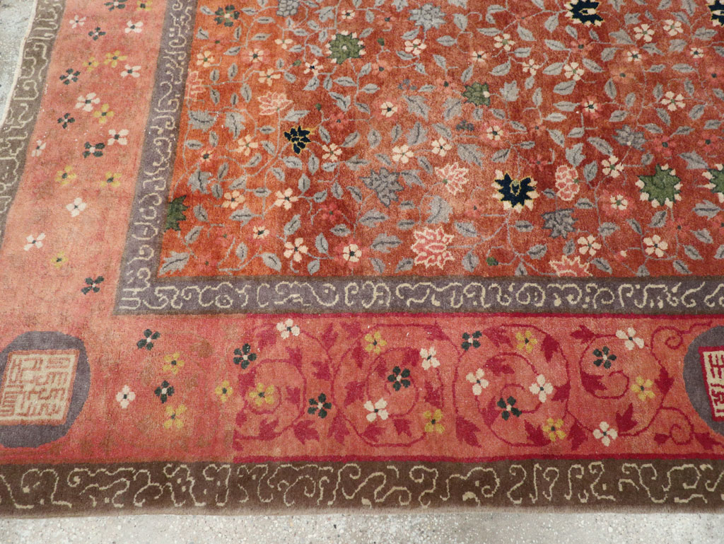 Vintage Mongolian Small Room Size Carpet, No.32172 - Staging