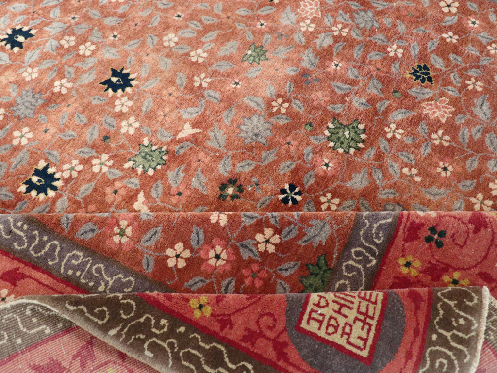 Vintage Mongolian Small Room Size Carpet, No.32172 - Staging