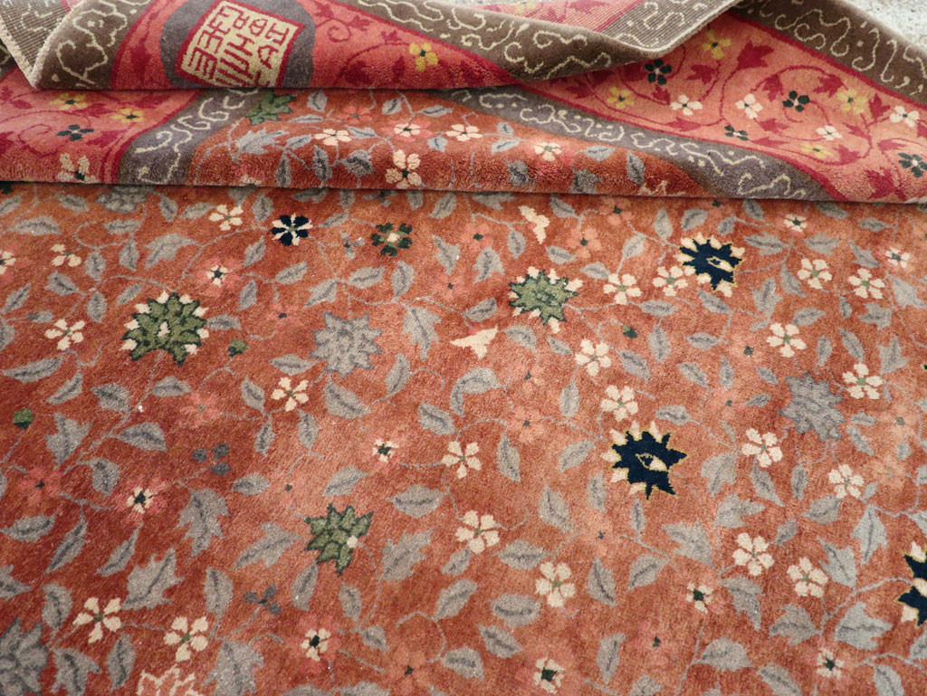 Vintage Mongolian Small Room Size Carpet, No.32172 - Staging