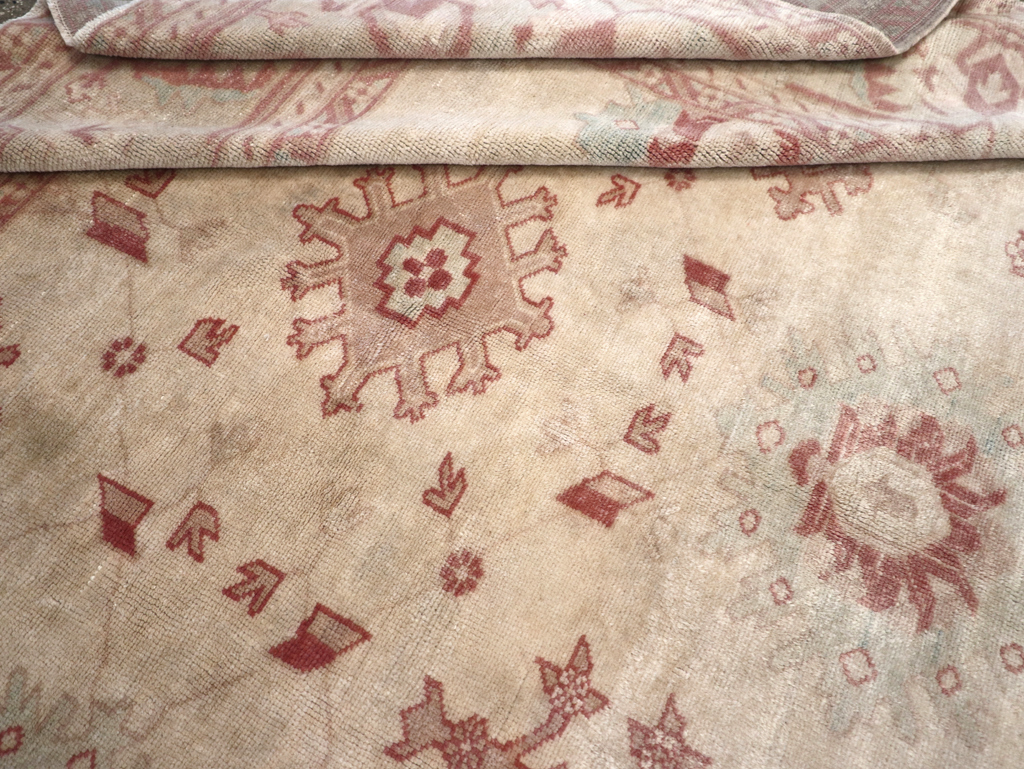 Vintage Turkish Oushak Small Room Size Carpet, No.32177 - Staging