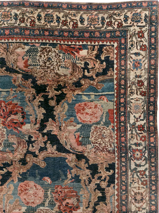 Antique Persian Bidjar Small Room Size Carpet, No.32178 - Staging