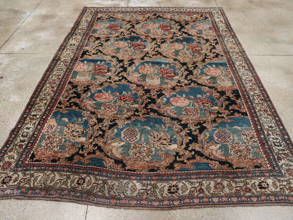 Antique Persian Bidjar Small Room Size Carpet, No.32178 - Staging