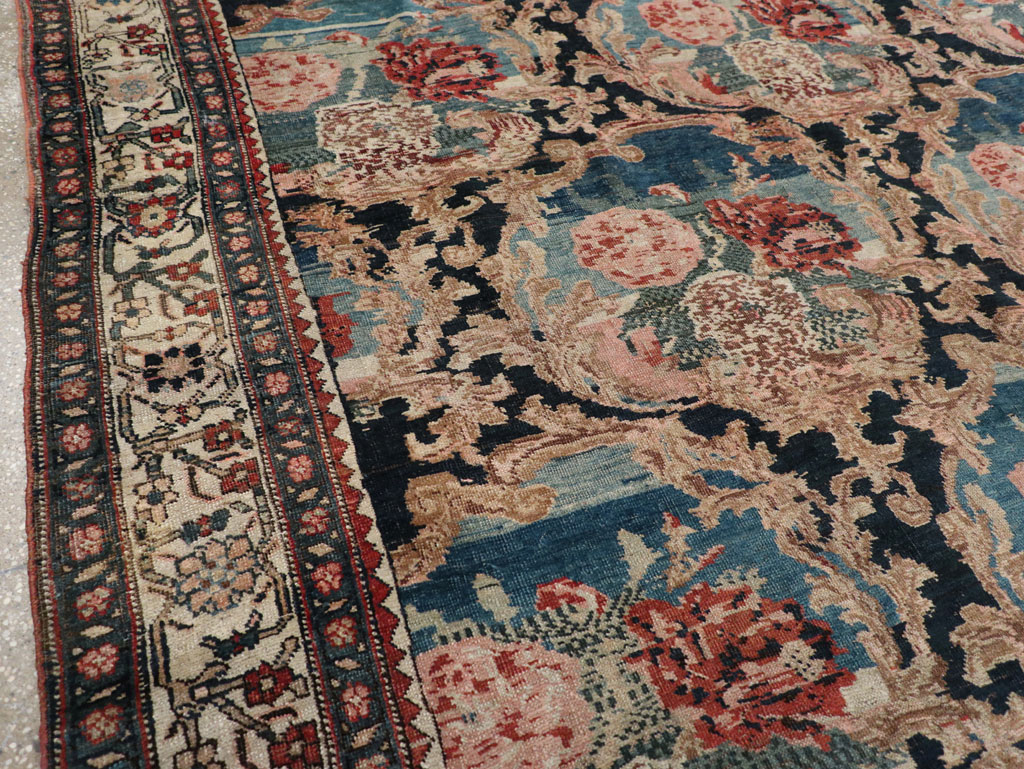 Antique Persian Bidjar Small Room Size Carpet, No.32178 - Staging