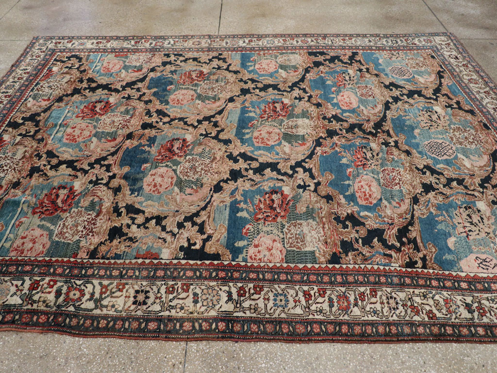 Antique Persian Bidjar Small Room Size Carpet, No.32178 - Staging