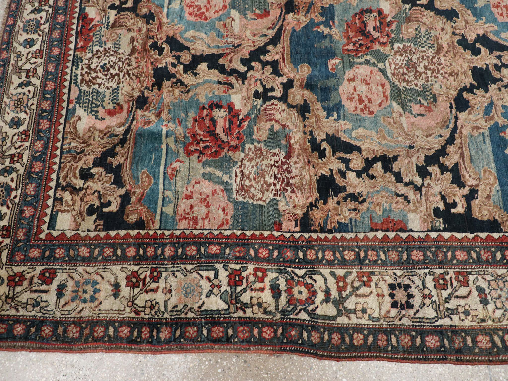 Antique Persian Bidjar Small Room Size Carpet, No.32178 - Staging