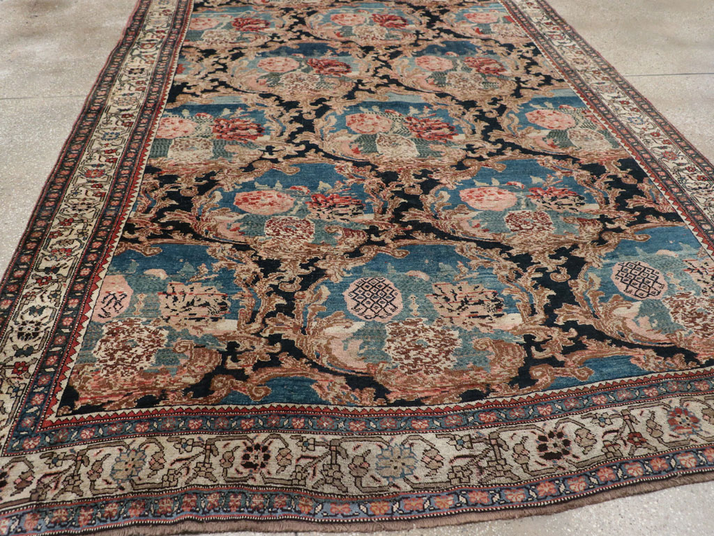 Antique Persian Bidjar Small Room Size Carpet, No.32178 - Staging