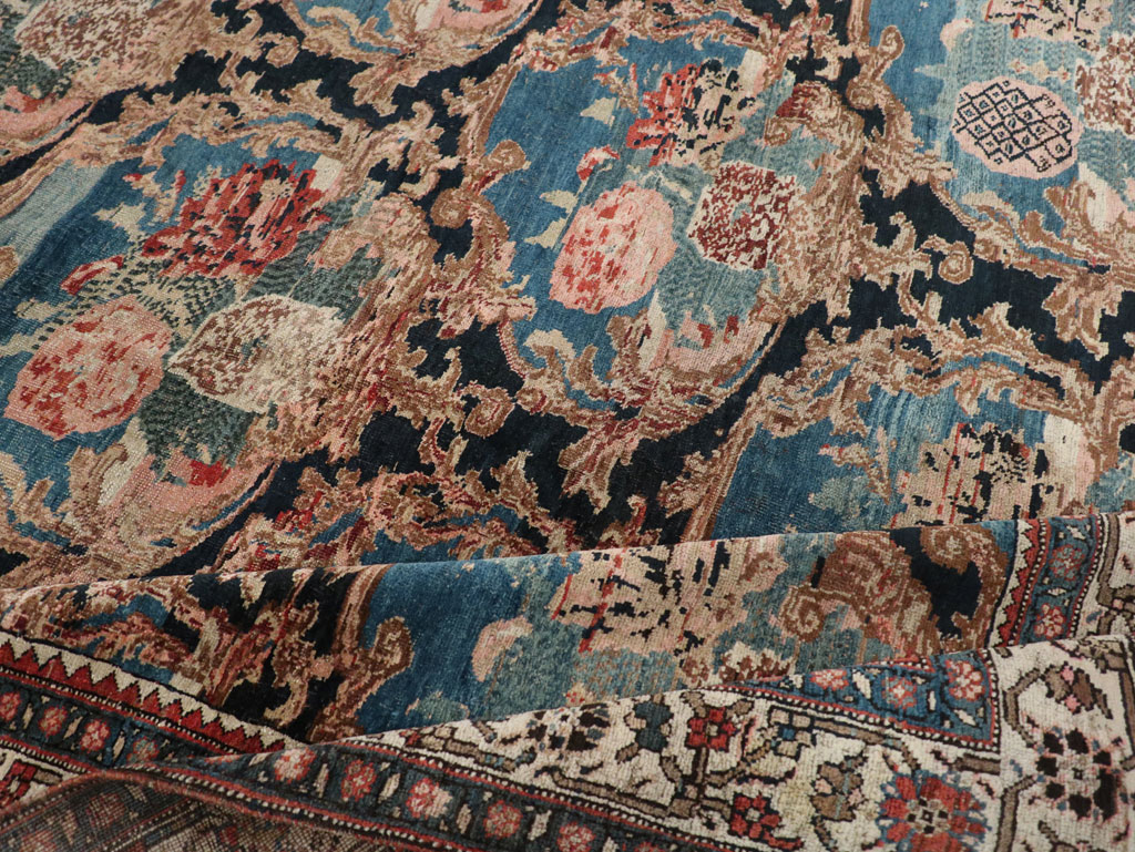 Antique Persian Bidjar Small Room Size Carpet, No.32178 - Staging