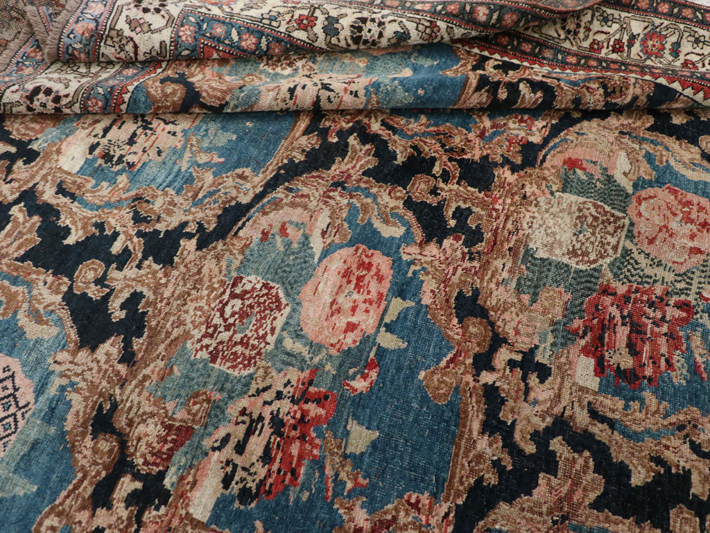 Antique Persian Bidjar Small Room Size Carpet, No.32178 - Staging