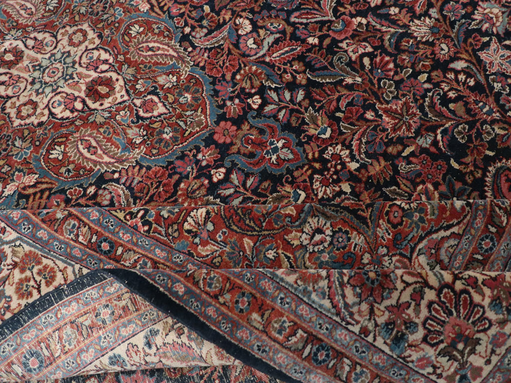 Vintage Persian Qazvin Small Room Size Carpet, No.32179 - Staging