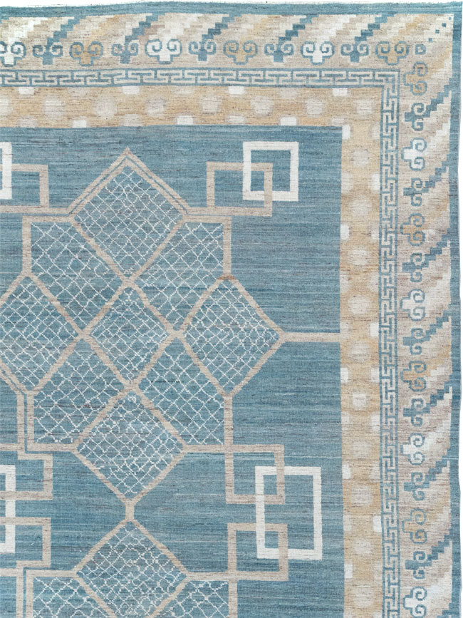 Modern East Turkestan Khotan Room Size Carpet, No.32186 - Staging