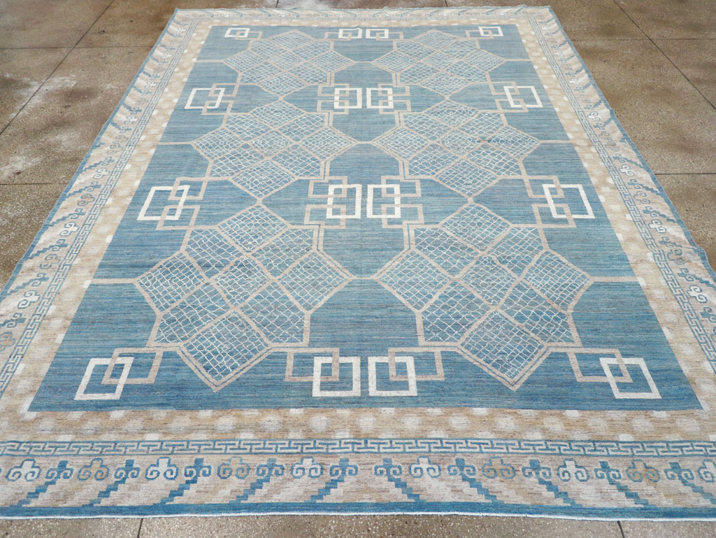 Modern East Turkestan Khotan Room Size Carpet, No.32186 - Staging