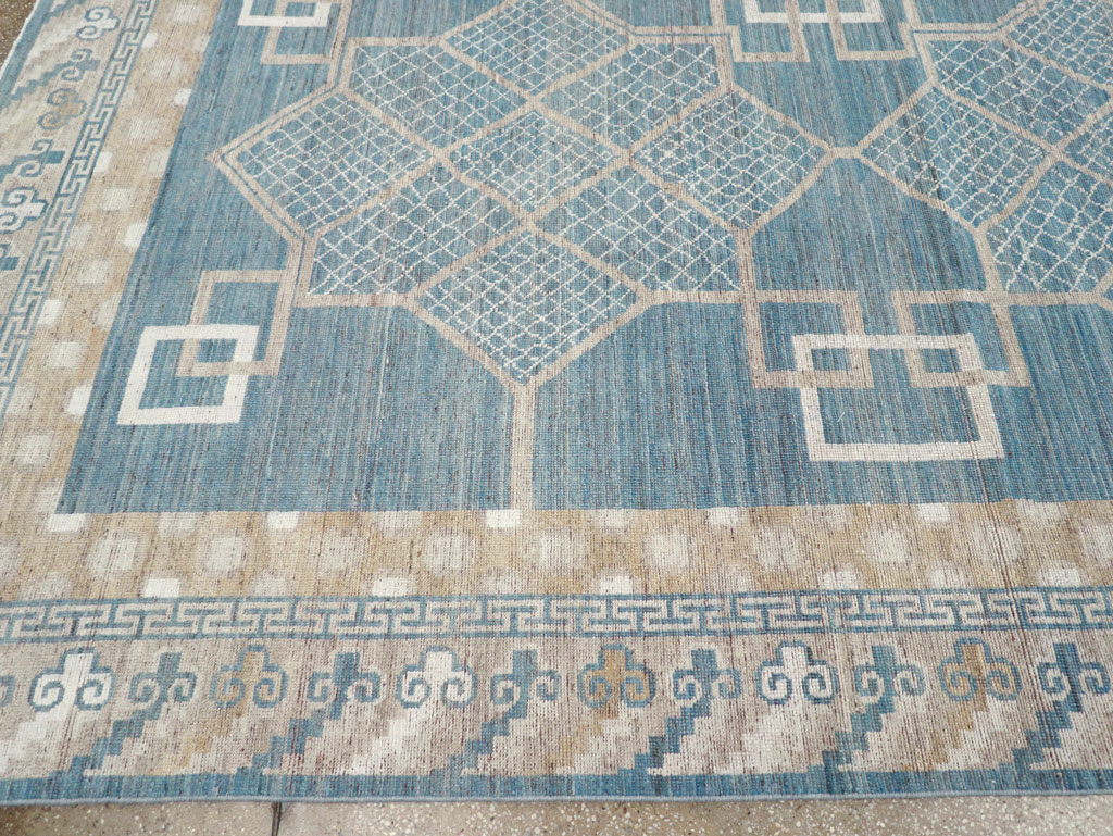 Modern East Turkestan Khotan Room Size Carpet, No.32186 - Staging