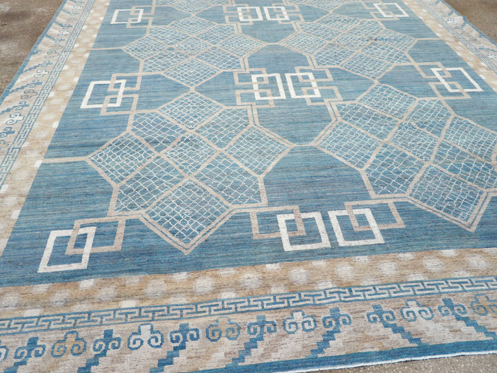 Modern East Turkestan Khotan Room Size Carpet, No.32186 - Staging