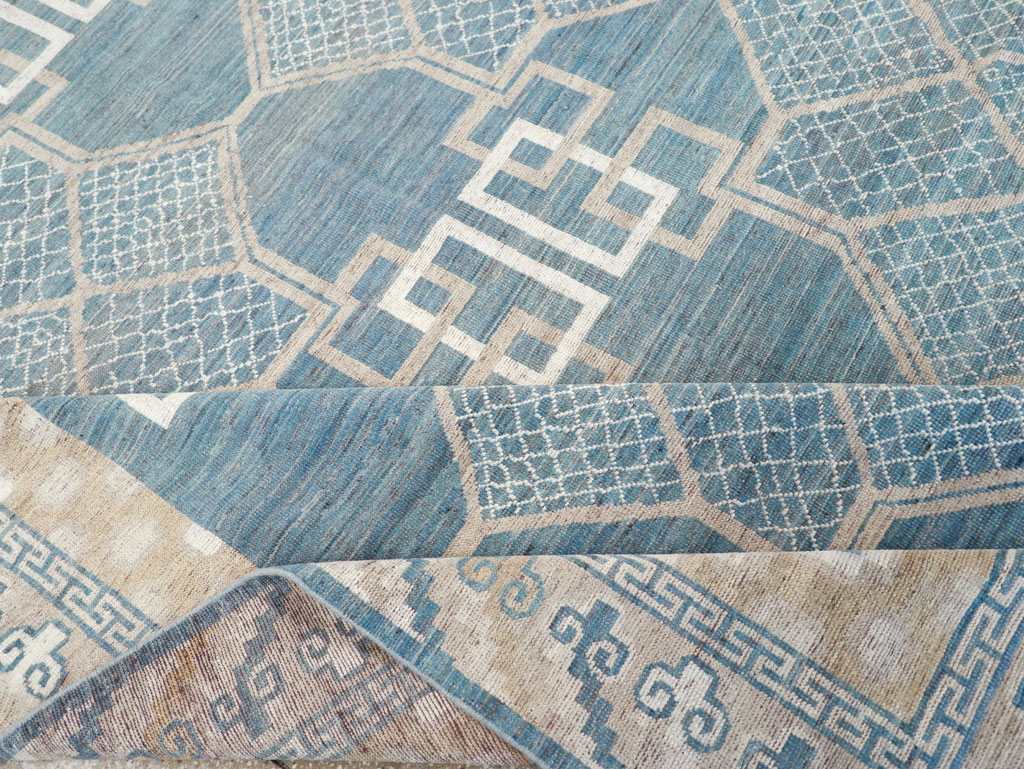 Modern East Turkestan Khotan Room Size Carpet, No.32186 - Staging