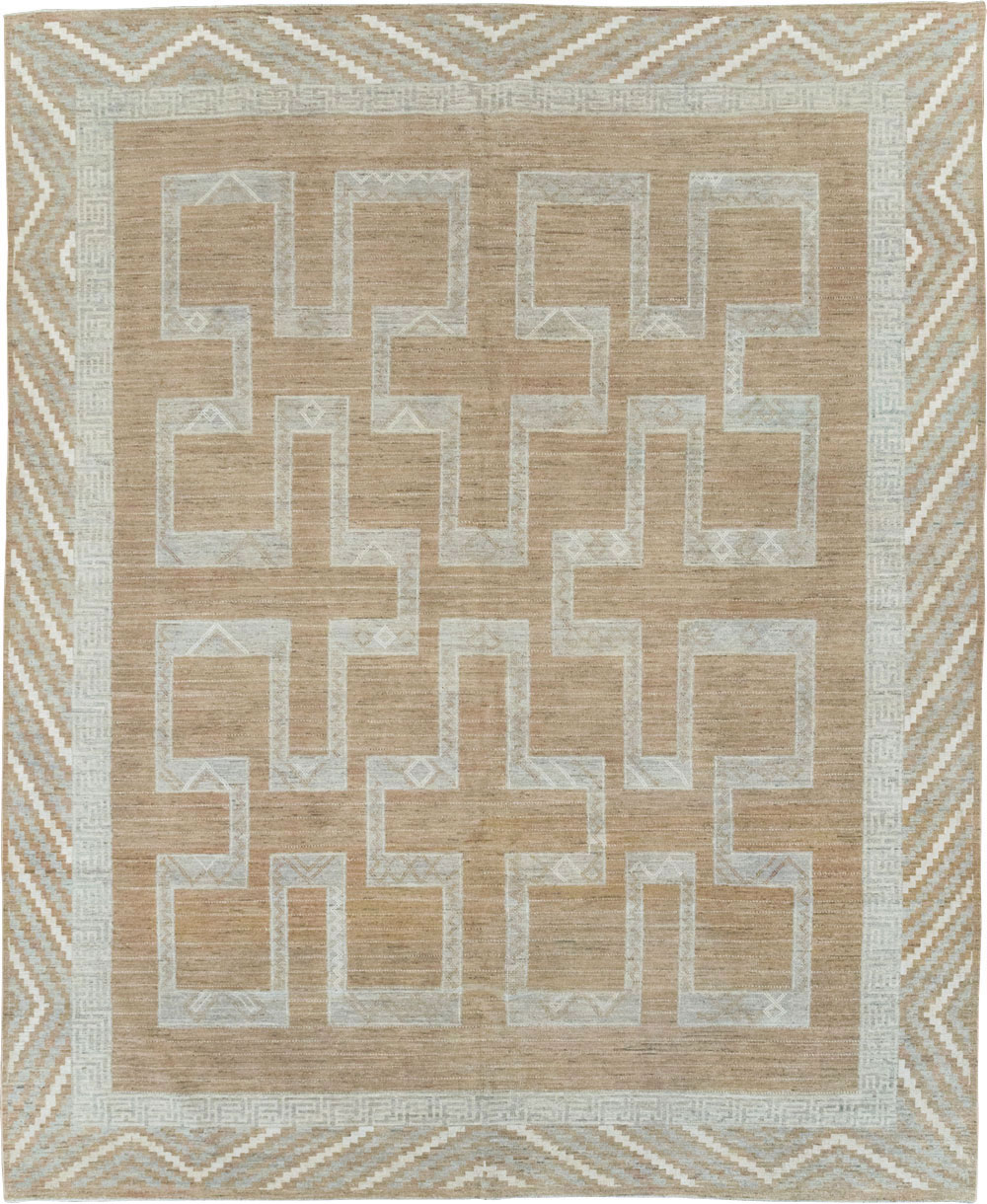African Tuareg Inspired Modern East Turkestan Khotan Room Size Carpet, No.32188 - Staging